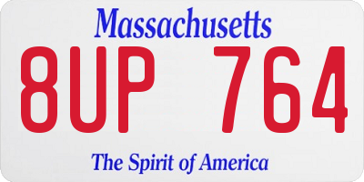MA license plate 8UP764