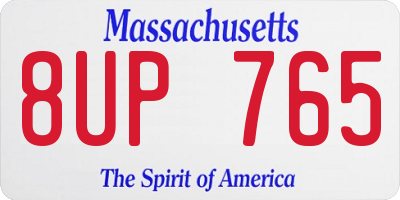 MA license plate 8UP765