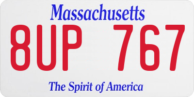 MA license plate 8UP767