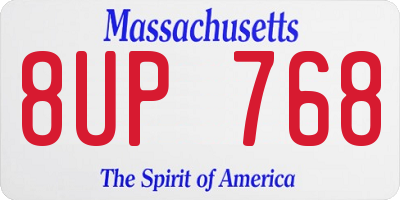 MA license plate 8UP768