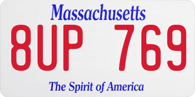 MA license plate 8UP769