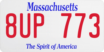 MA license plate 8UP773