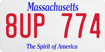 MA license plate 8UP774