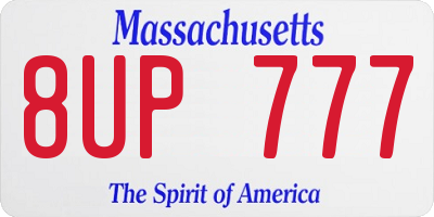 MA license plate 8UP777