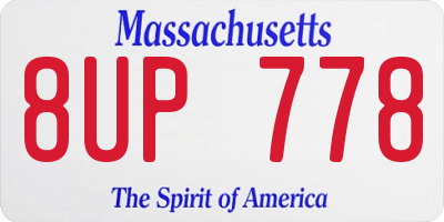 MA license plate 8UP778
