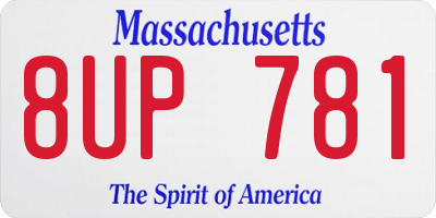 MA license plate 8UP781
