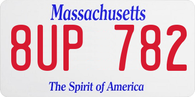 MA license plate 8UP782