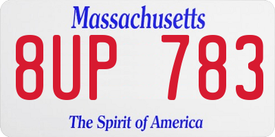 MA license plate 8UP783