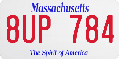 MA license plate 8UP784