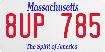MA license plate 8UP785