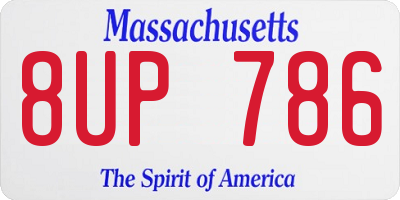 MA license plate 8UP786