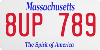 MA license plate 8UP789