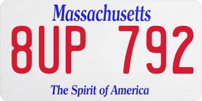 MA license plate 8UP792