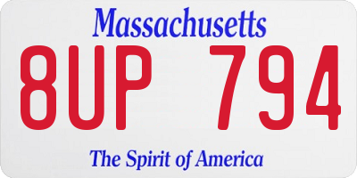 MA license plate 8UP794