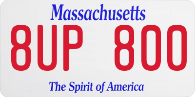 MA license plate 8UP800