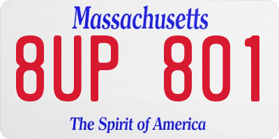 MA license plate 8UP801