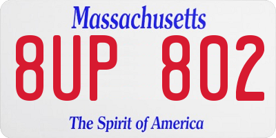 MA license plate 8UP802
