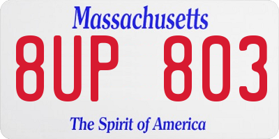 MA license plate 8UP803