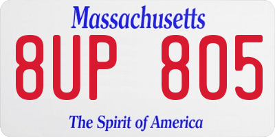 MA license plate 8UP805