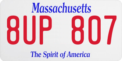 MA license plate 8UP807