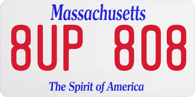 MA license plate 8UP808