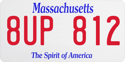 MA license plate 8UP812