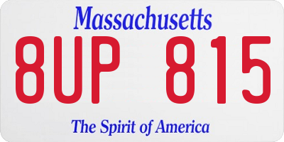 MA license plate 8UP815