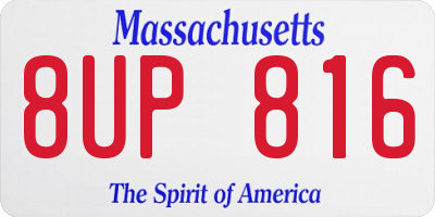 MA license plate 8UP816