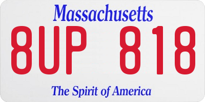MA license plate 8UP818