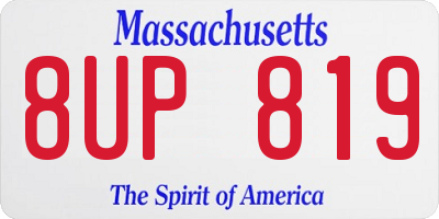 MA license plate 8UP819