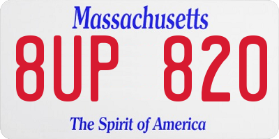 MA license plate 8UP820