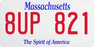 MA license plate 8UP821
