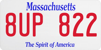 MA license plate 8UP822