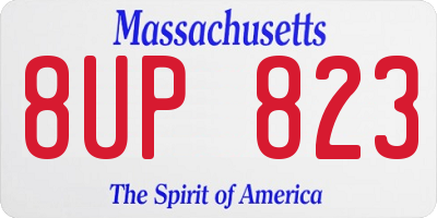 MA license plate 8UP823