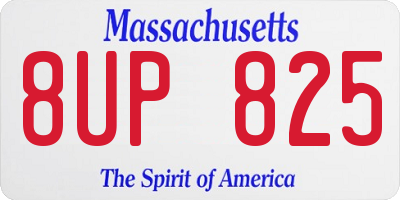 MA license plate 8UP825