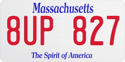 MA license plate 8UP827