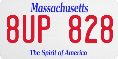 MA license plate 8UP828