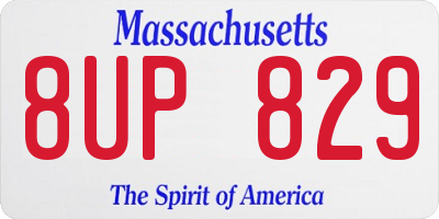 MA license plate 8UP829