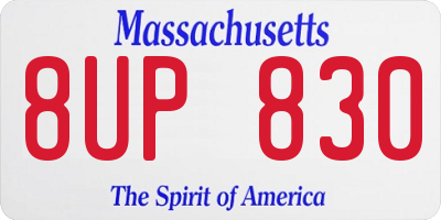 MA license plate 8UP830