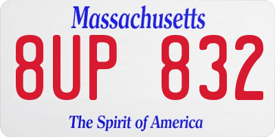 MA license plate 8UP832