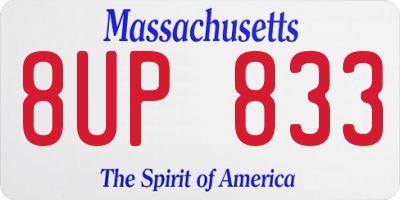 MA license plate 8UP833