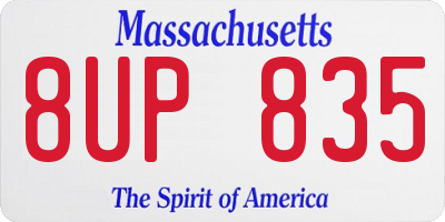 MA license plate 8UP835