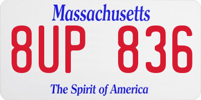 MA license plate 8UP836