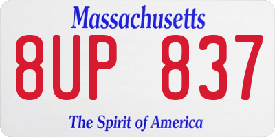 MA license plate 8UP837