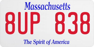 MA license plate 8UP838