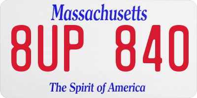 MA license plate 8UP840