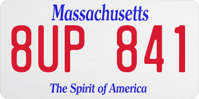 MA license plate 8UP841