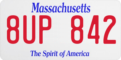 MA license plate 8UP842