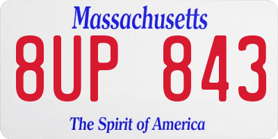 MA license plate 8UP843