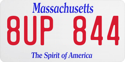 MA license plate 8UP844